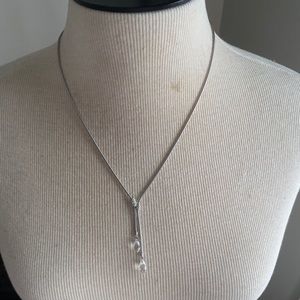 LIKE NEW - Swarovski pearl shaped beveled tear drop crystal necklace
